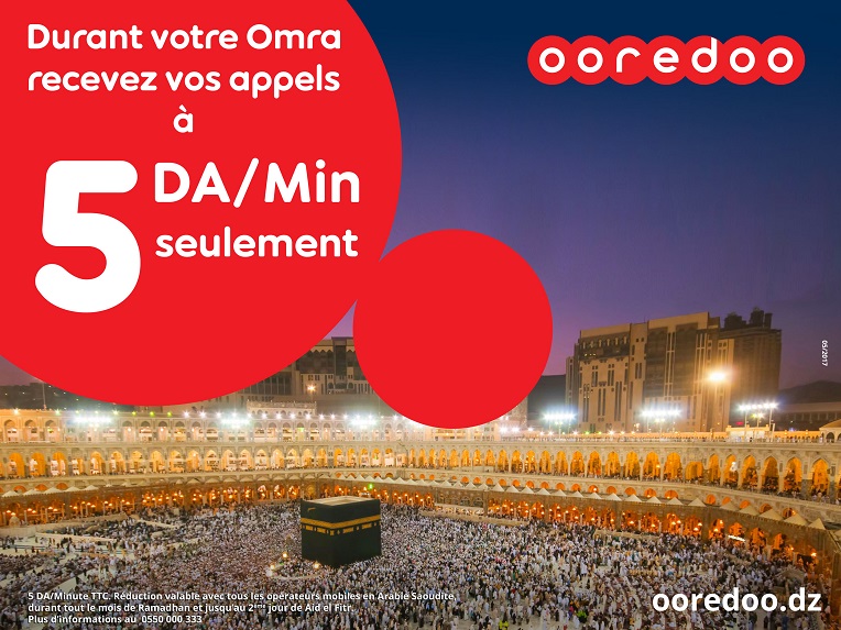 Ooredoo baisse ses tarifs Roaming pour les pèlerins pendant le ramadan
