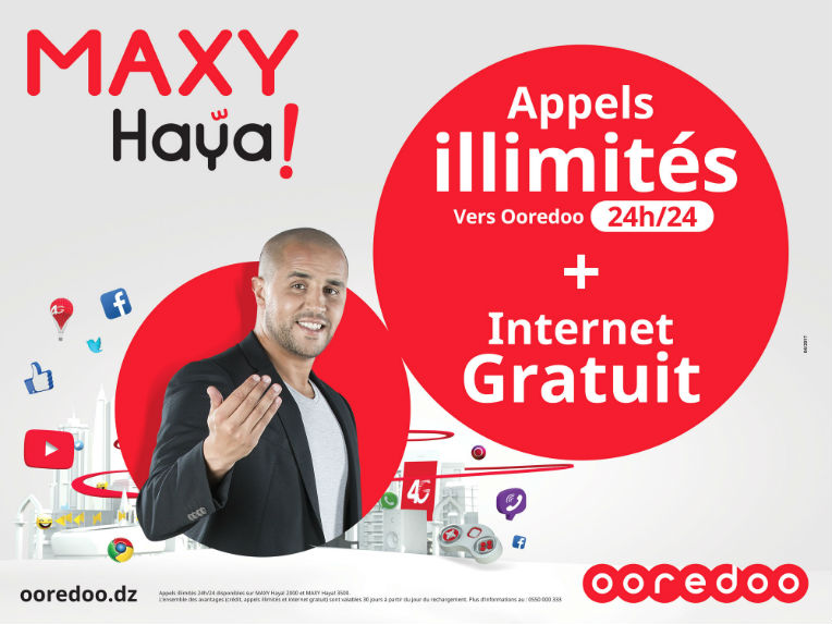 Nouvelles recharges MAXY Haya ! de Ooredoo : profitez d’appels illimités et de l’Internet gratuit